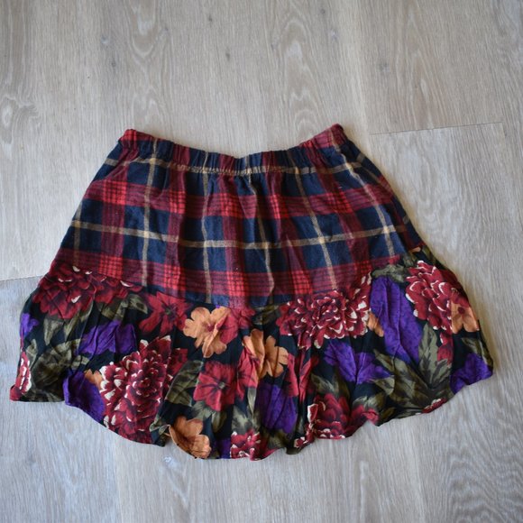 LF Furst Of A Kind VINTAGE SPLICED PLAID SKIRT academia - Picture 1 of 1